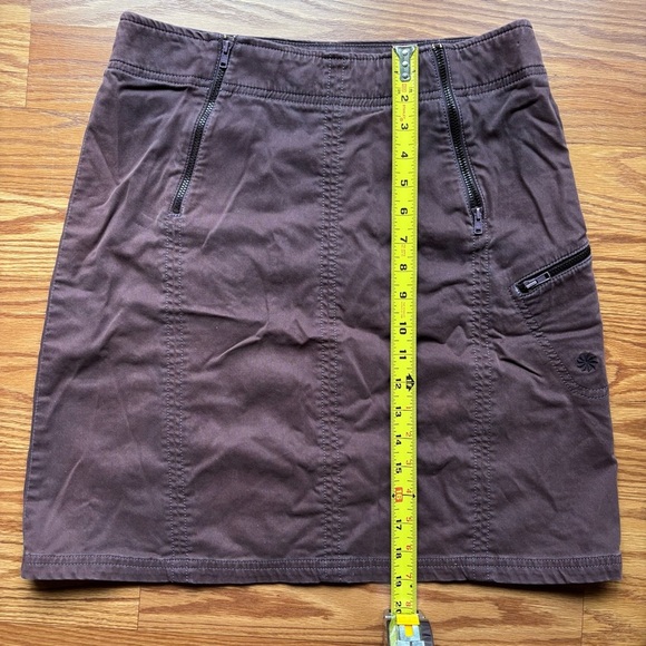 ATHLETA A-Line Maroon Linen Skirt Size‎ Medium Womens Zipper Pockets Knee Length - Picture 11 of 13